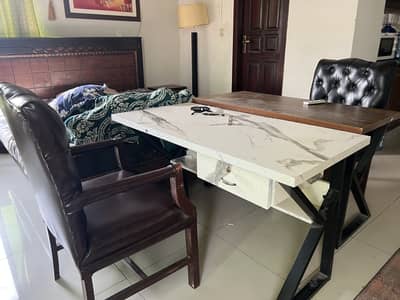 2 study tables and 2 chairs