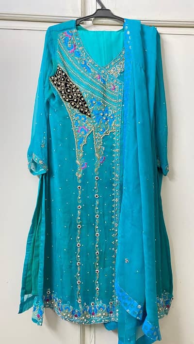 Pure Chiffon Heavy Handwork Formal Suit  3 Piece