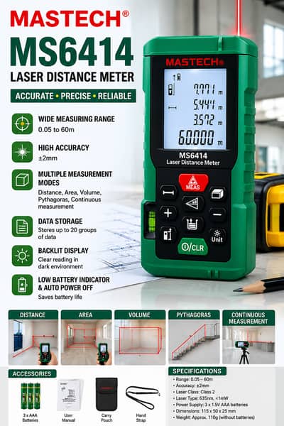 MS6414 MASTECH LASER DISTANCE 40 METER