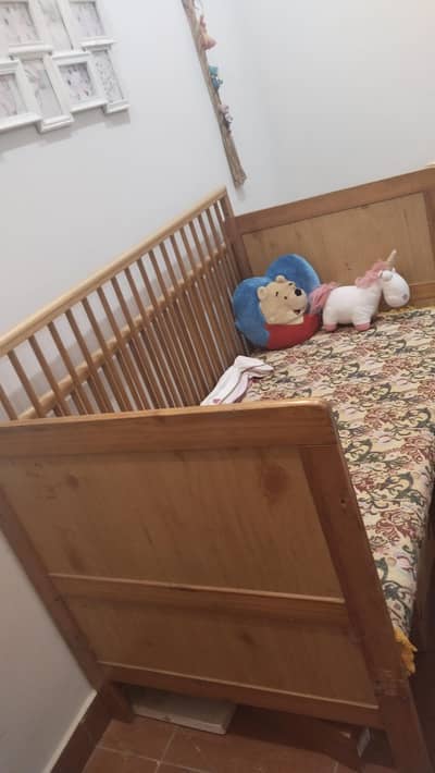 wooden baby cot