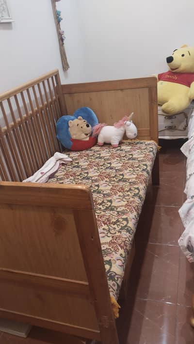 wooden baby cot
