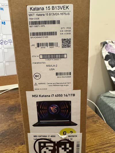 MSI Katana 15 i7 13th Gen RTX 4050 16GB DDR5 RAM 1TB SSD