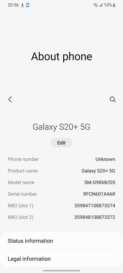 Samsung Mobile S20 Plus