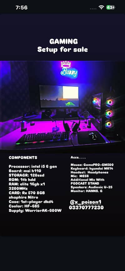Gaming pc whole setup