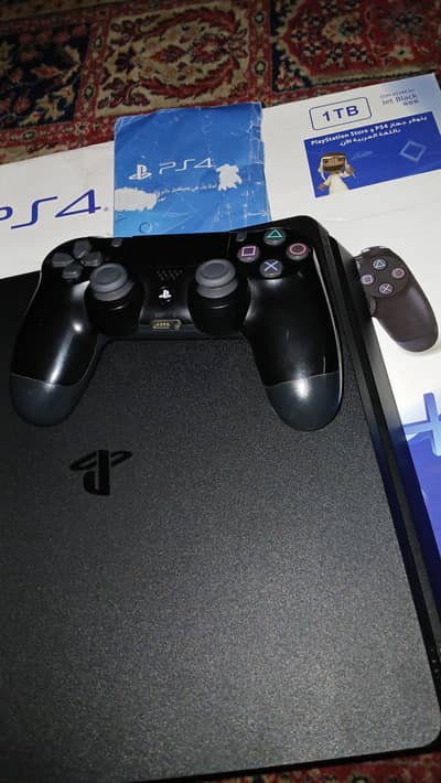 PS4 Slim 1TB Jailbreak Jet Black With 10+ Latest Games Pre-Installed