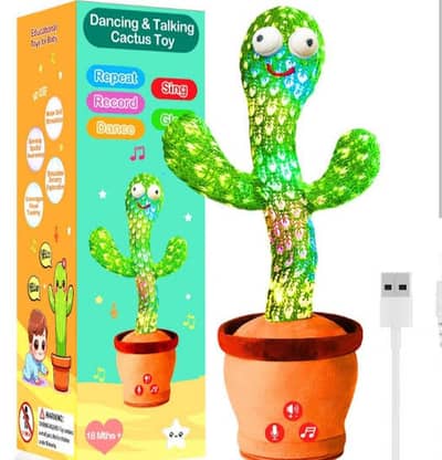 Dancing cactus toy with led lights