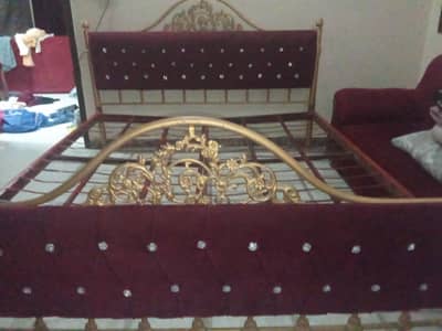 king size iron bed & sofa set