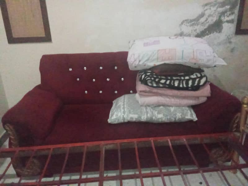 king size iron bed & sofa set 6