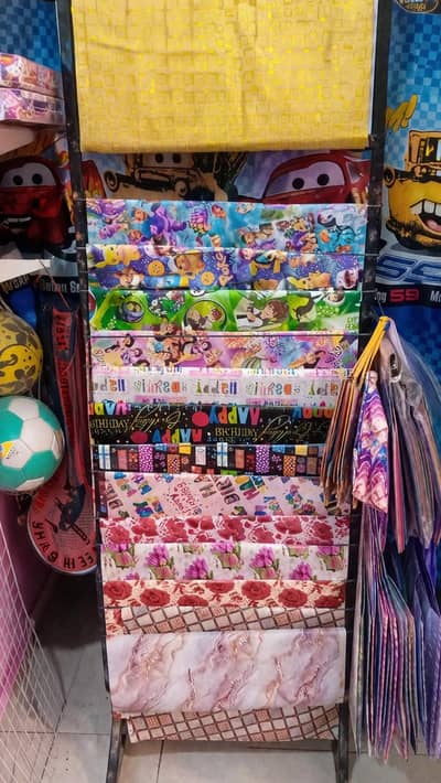 Metal Gift Wrapping Paper Display Rack Double Side
