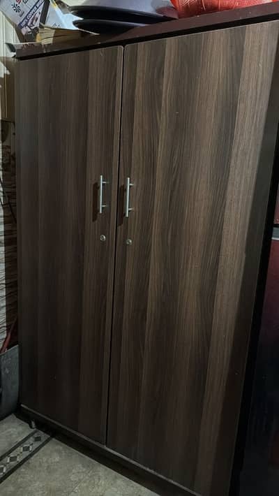 Black and brown wardrobe for sale in good condition