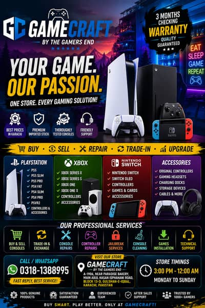 Best PS5 PS4 Xbox Deals in Karachi | GameCraft Gaming Store