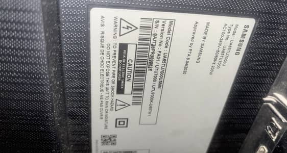 Samsung 65” Crystal UHD TU7000 – Main Board Faulty