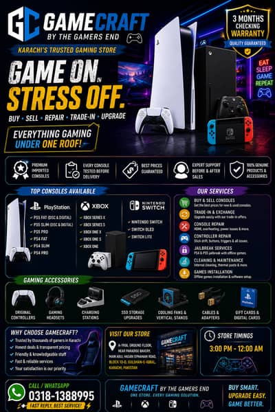 PS5 PS4 Xbox Nintendo Switch for Sale | Buy Sell Repair | GameCraft