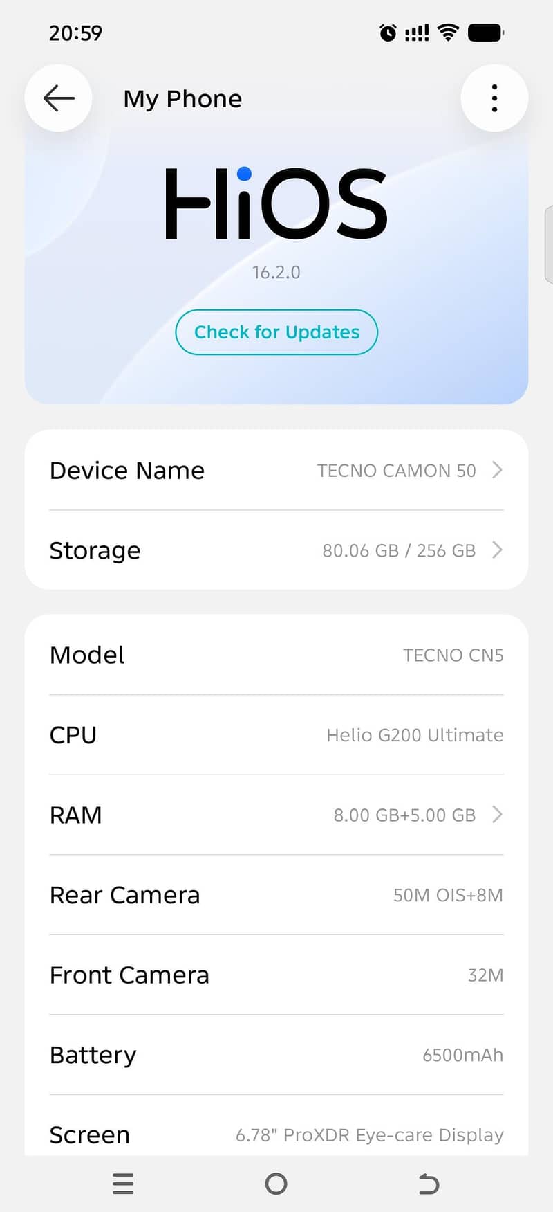 Techno Camon 50 5