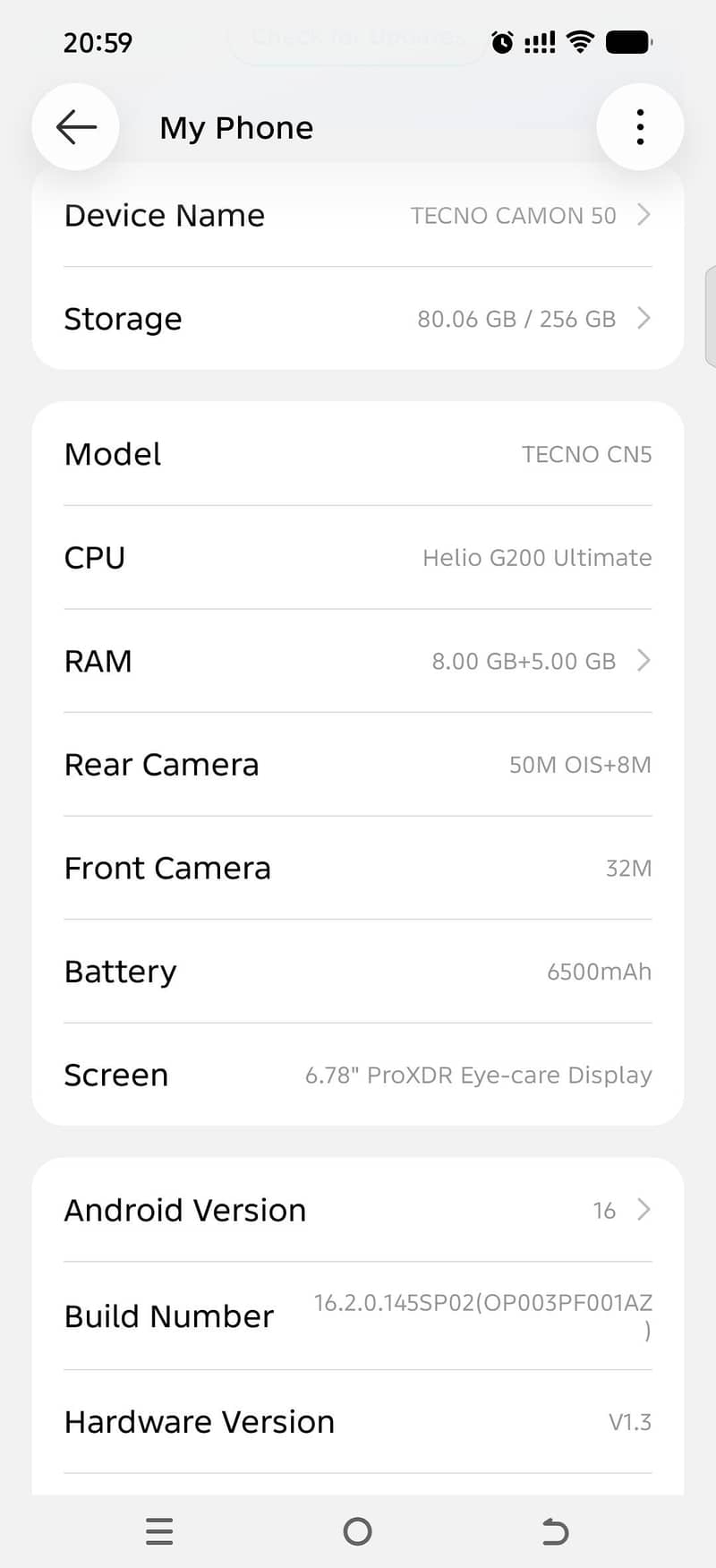 Techno Camon 50 7