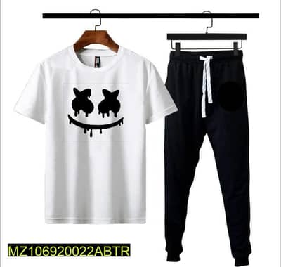 Man Printed Track Suit White polyester Medium to XL