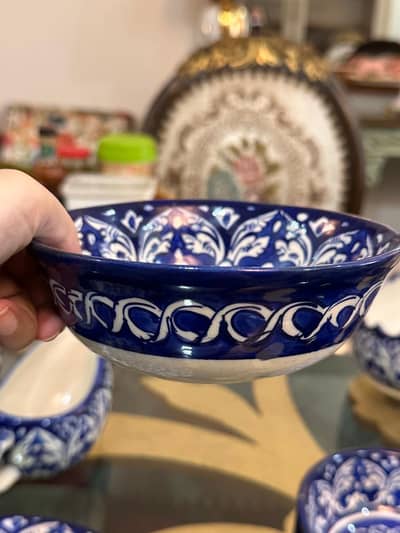 Blue pottery Dinner Set