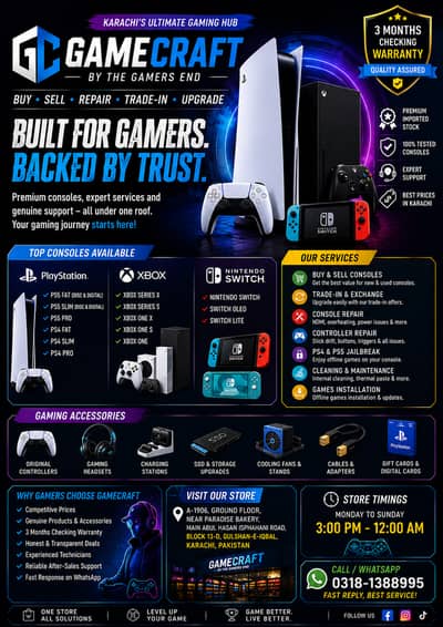 PS5 Slim | PS5 Pro | PS4 | Xbox | Available Now | GameCraft