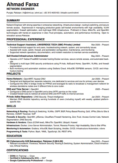 Job Requried For IT / Network Enginner