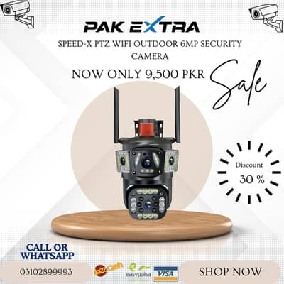 Speed-X PTZ WiFi Outdoor 6MP Security Camera With 3Screen,Night