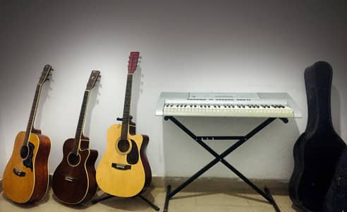 Piano keyboard, guitars , guitar hard case for sale urgently