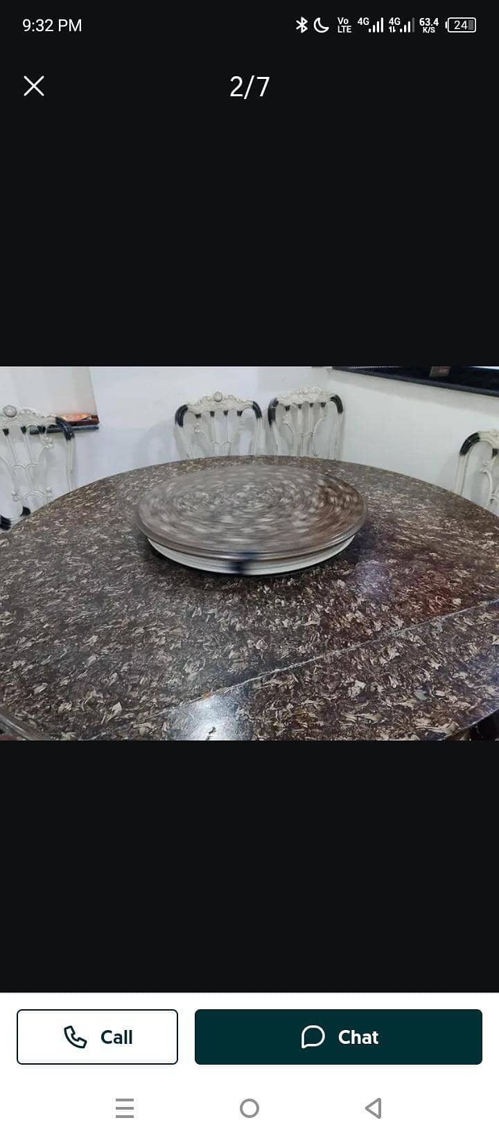 Round dining table with 6 chars 4