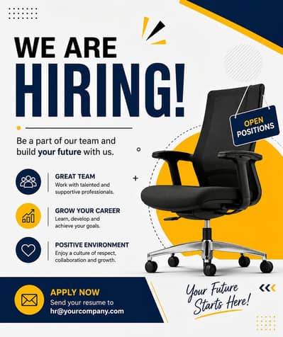 Available post hiring male and female staf