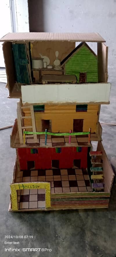 Custom 3D Cardboard House - 1 Din Mein Ready - School Project