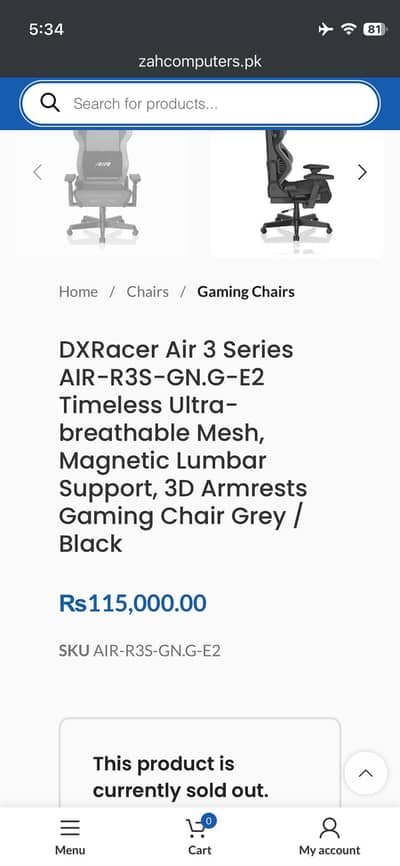 Dx Racer premium gaming chair.