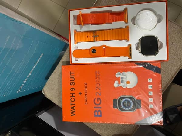 Watch 9 Suit Smart Watch + Wireless Earbuds Combo | 2.20" Infinite Display | Bluetooth Calling | Fitness Tracker | Android & iOS Compatible