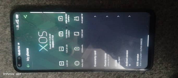 infinix note 8 6/128 back break glass creak front camera nowrk all OK