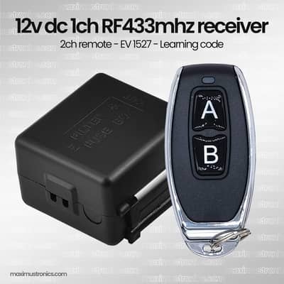 12V DC RF433mhz Dry contact remote control switch 1ch receiver with 2