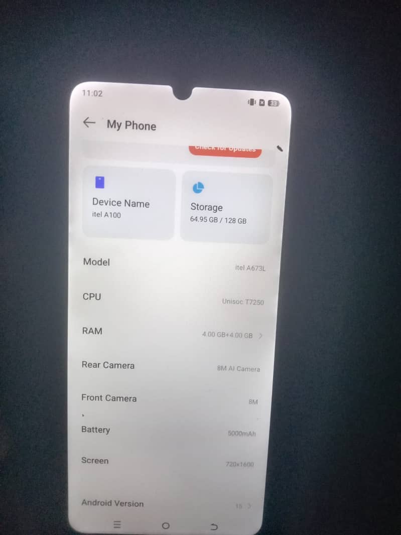 Itel A100 0