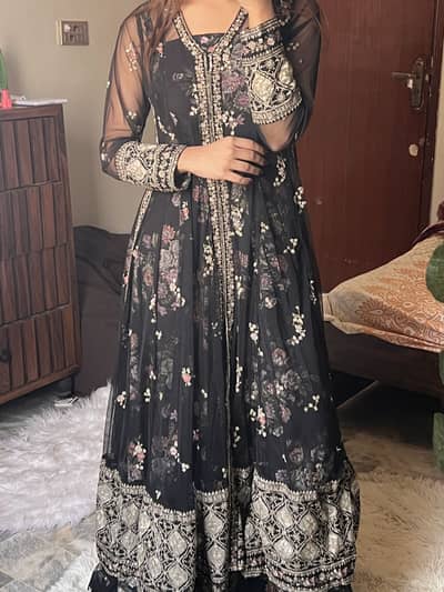 Black Embroidered Ethnic Frock – Like New