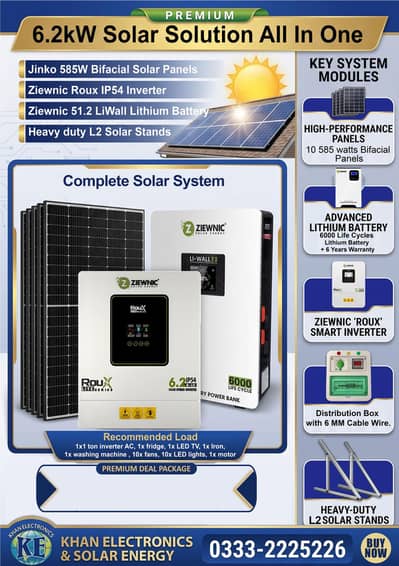 Ziewnic 6.2 kw Inverter & Lithium Battery, Panels, Wiring and Insta