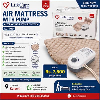 LifeCare Medical Air Mattress with Pump (LC-100) – Like New
