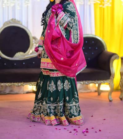 Elegant Green Embroidered Dress with Dupatta