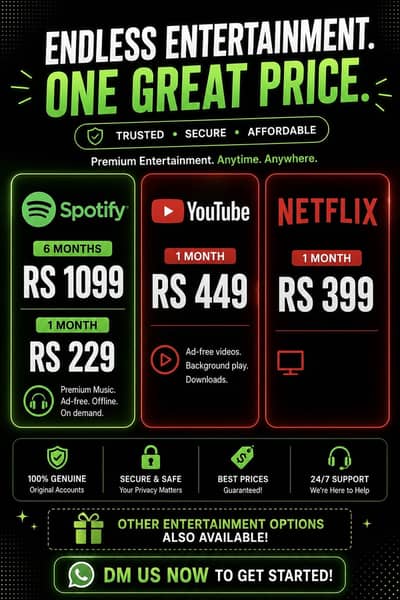 RS 1099 spoify RS 449 yt and net