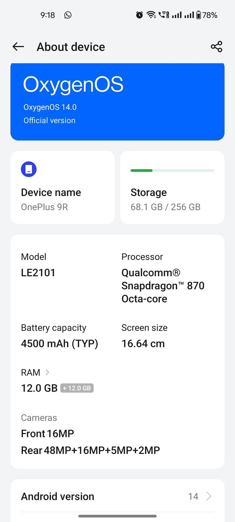 One Plus 9R 2