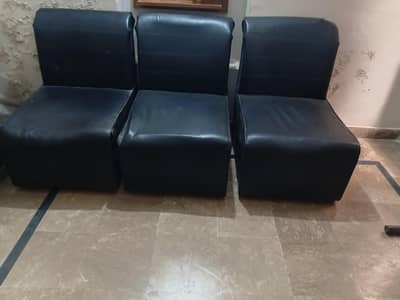 leather poshes sofa set for office