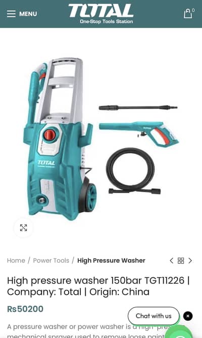Pressure washer TOTAL original 150bar