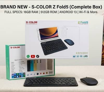 Branded S-Color Z Fold5 HD Smart Tablet With Complete Box