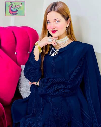 3 PCS EMBROIDERY PARTY WEAR SUIT
