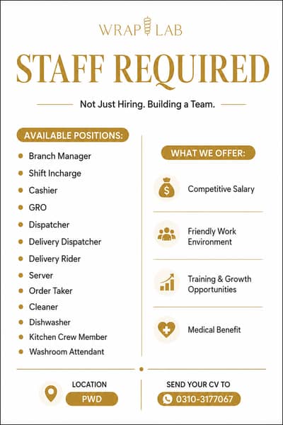 WRAP LAB IS HIRING FOR PWD BRANCH