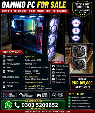 Custom Gaming PC | Ryzen5 3600 | GTX 1660 super Gaming X | 16 GB Ram