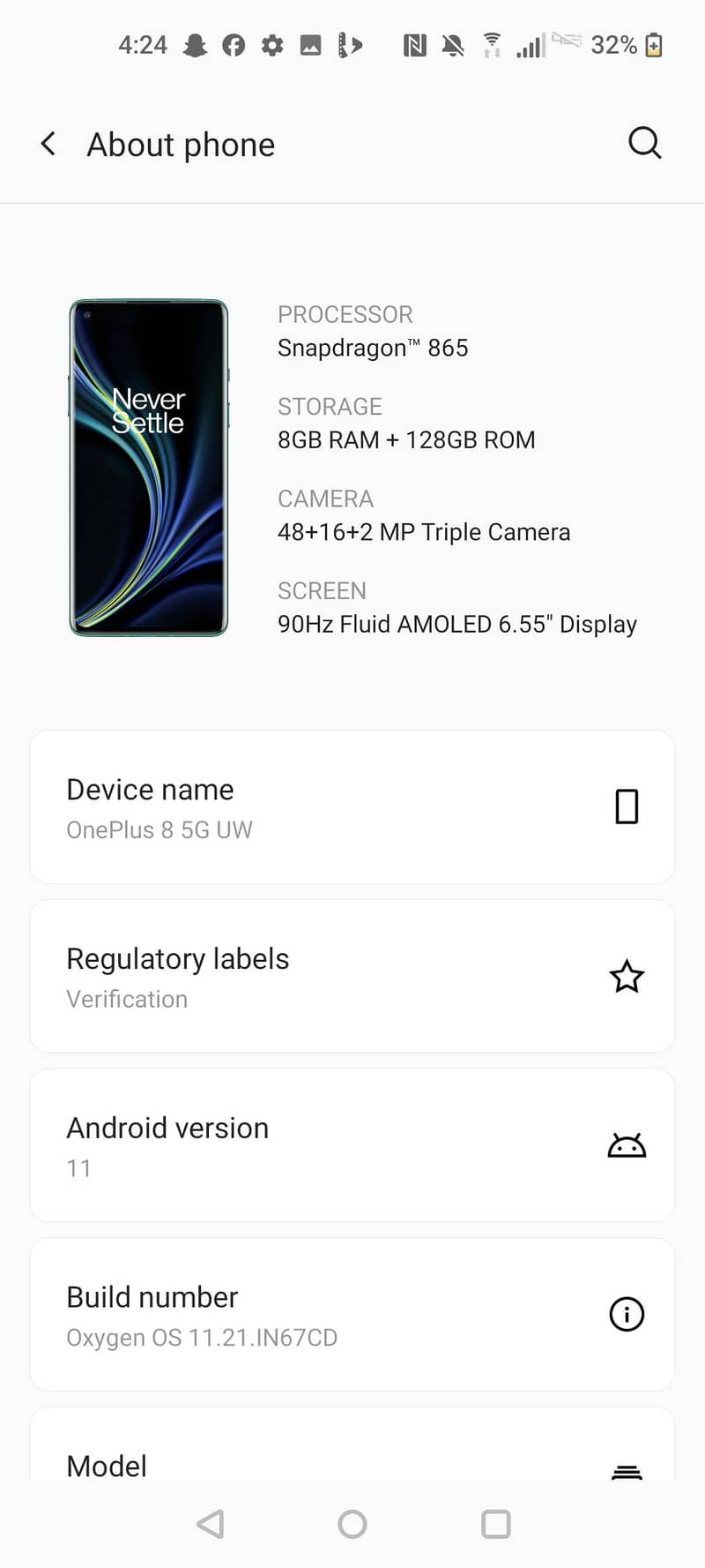 One Plus 8+5g 2