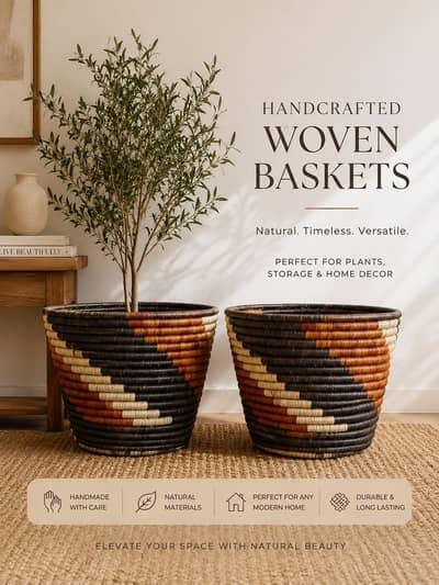 Rattan basket , rattan pots