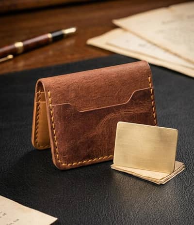 Leather Wallet Card Holder