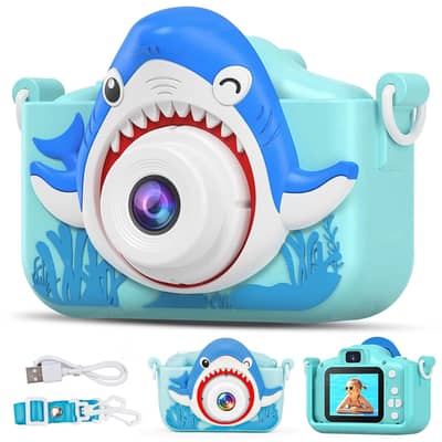 48 MP CMOS sensor 1080p HD dual shark shaped silicone kids camera