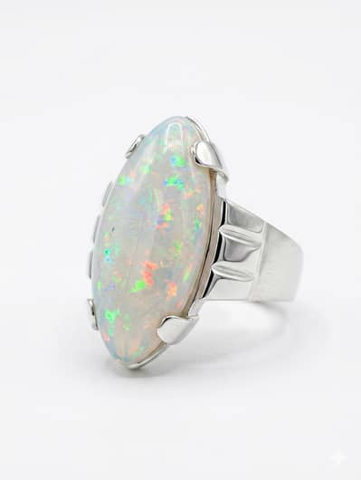 Imported large Ethiopian Opal m n ring for sale